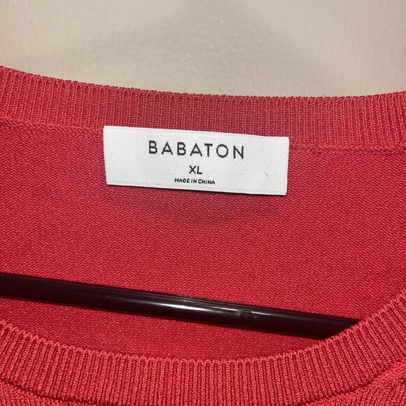 Babaton Womens Orange Fitted Ribbed Sweater XL Capsule Classic Quiet Luxury - Picture 2 of 10